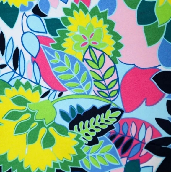 NEW Talbots bamboo handle canvas tote wooden shopper maximalist boho beach color - Picture 8 of 10